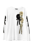 RIBBON ROSETTE LONG SLEEVE T-SHIRT
