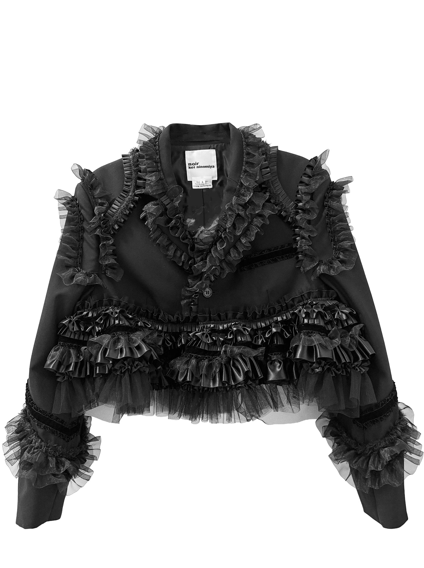 RUFFLE CROPPED BLAZER