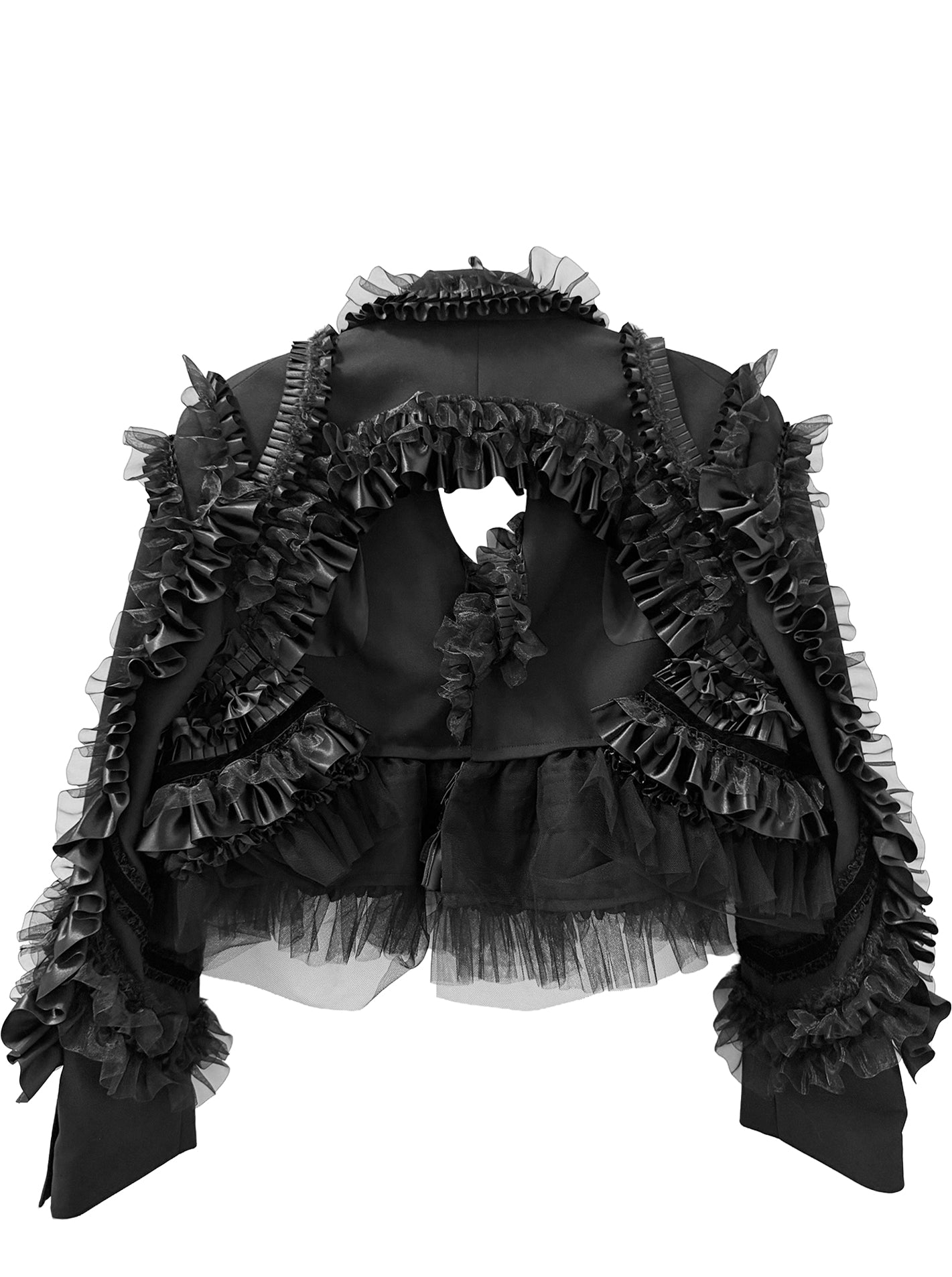 RUFFLE CROPPED BLAZER