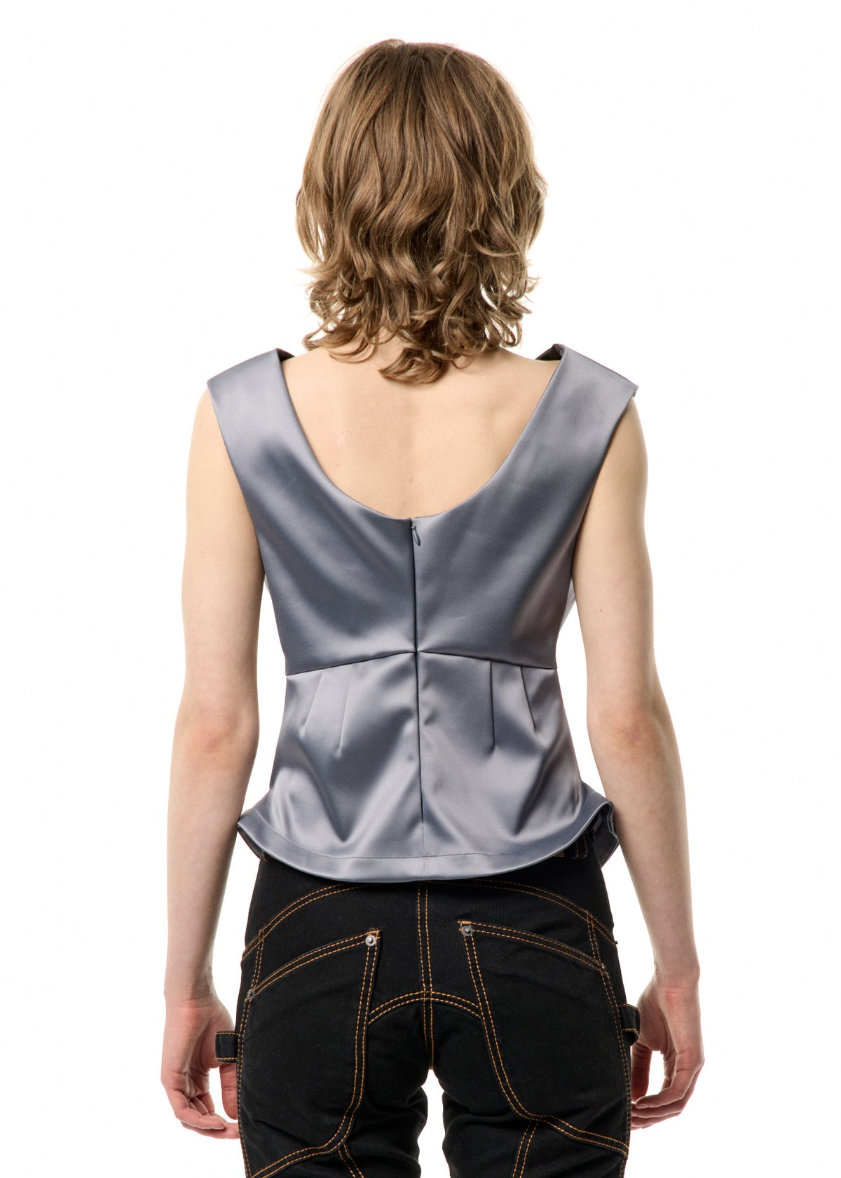 SATIN BELTED TOP