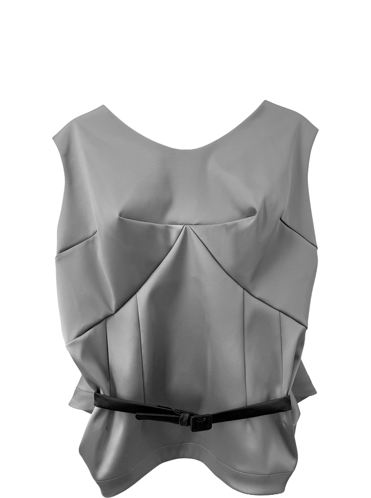 SATIN BELTED TOP