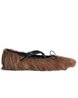 FAUX FUR CRISS CROSS BALLERINA