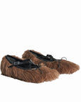 FAUX FUR CRISS CROSS BALLERINA