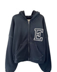 VARSITY OVERSIZED ZIP-UP HOODIE