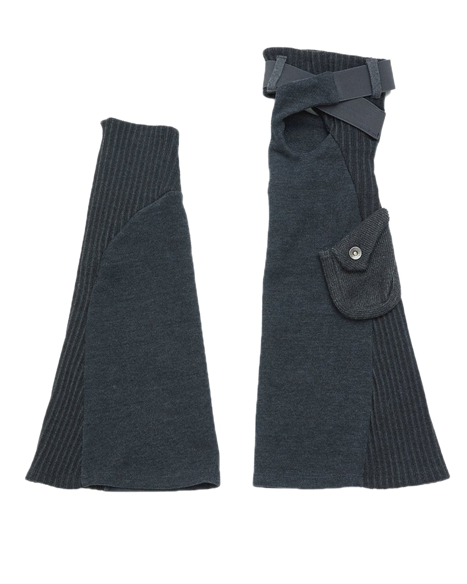 ASYMMETRIC LEG WARMER (CHARCOAL)