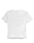 T-SHIRT WITH LOGO AND LACE (WHITE)