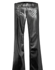 FAUX LEATHER PRINTED TROUSERS
