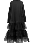 OVERSIZED TULLE HEM POLO DRESS