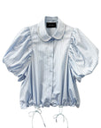 CROPPED TOGGLE PUFF SLEEVE SHIRT