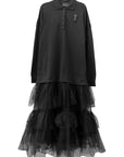 OVERSIZED TULLE HEM POLO DRESS