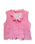 NEEDLE FELTED CROPPED MERINO WOOL PINK VEST