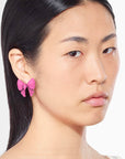 BOW EARRINGS (SOLID PINK)